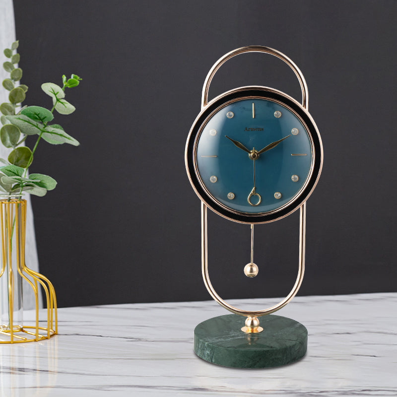European Marble Light Luxury Clock Desk Fashion