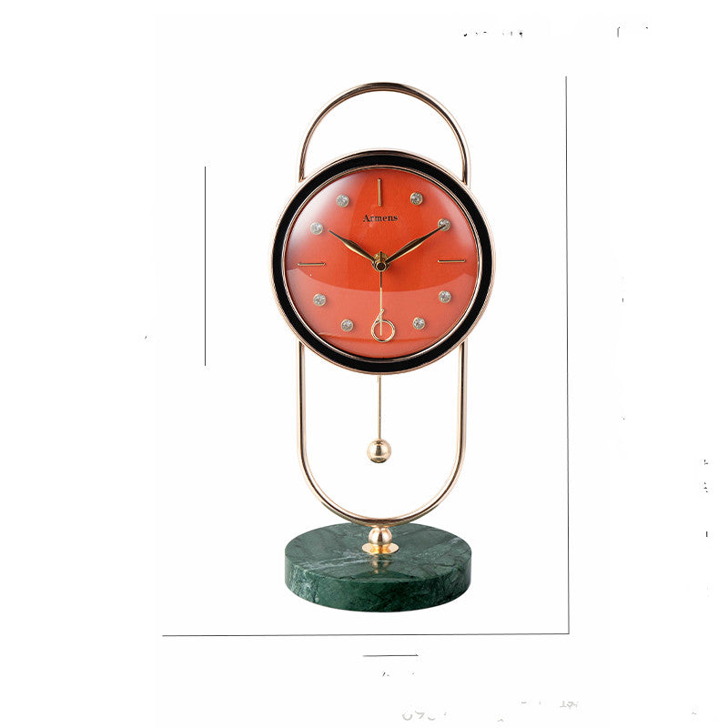 European Marble Light Luxury Clock Desk Fashion