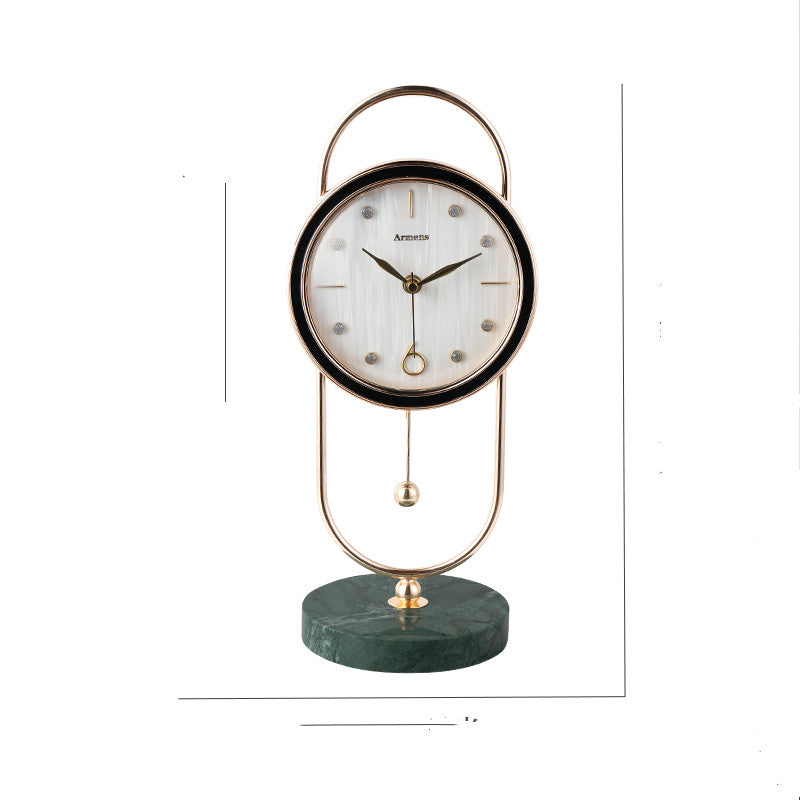 European Marble Light Luxury Clock Desk Fashion