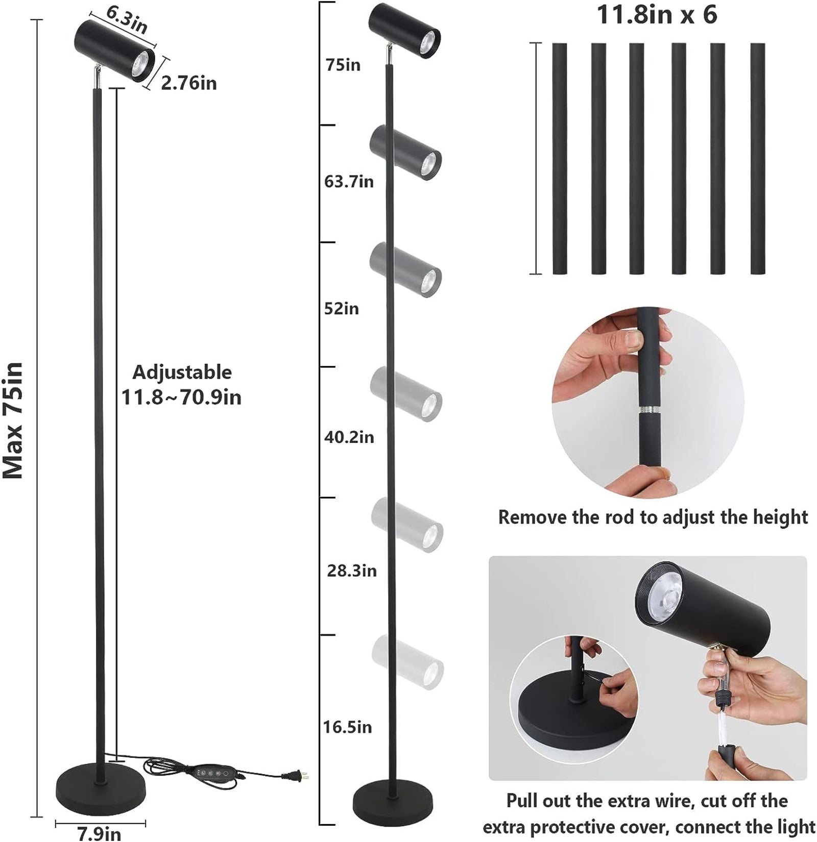 Grow Lights Stand For Indoor Plants Full Spectrum Tall Plant Light For Indoor Growing With 20W COB P