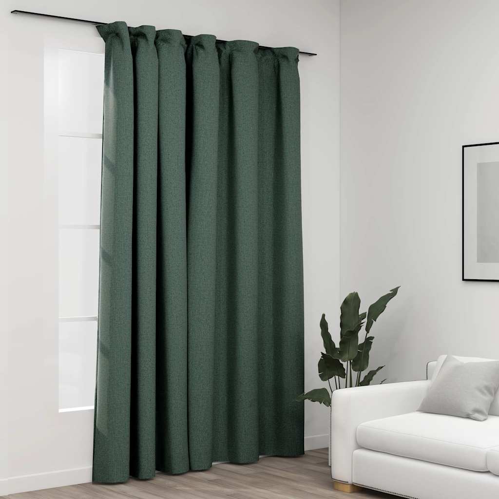 blackout curtain with hooks, linen look;   blackout curtain with