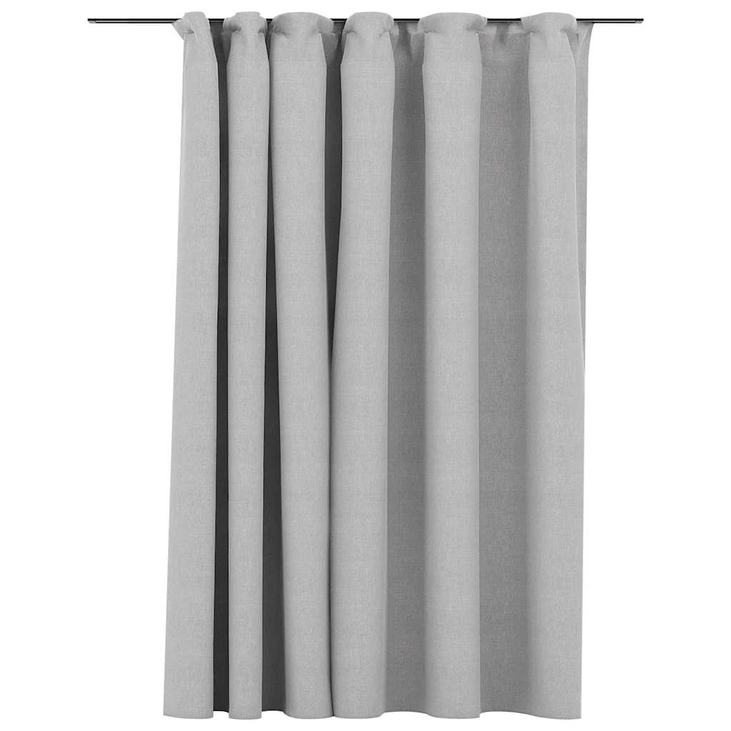 blackout curtain with hooks, linen look;   blackout curtain with