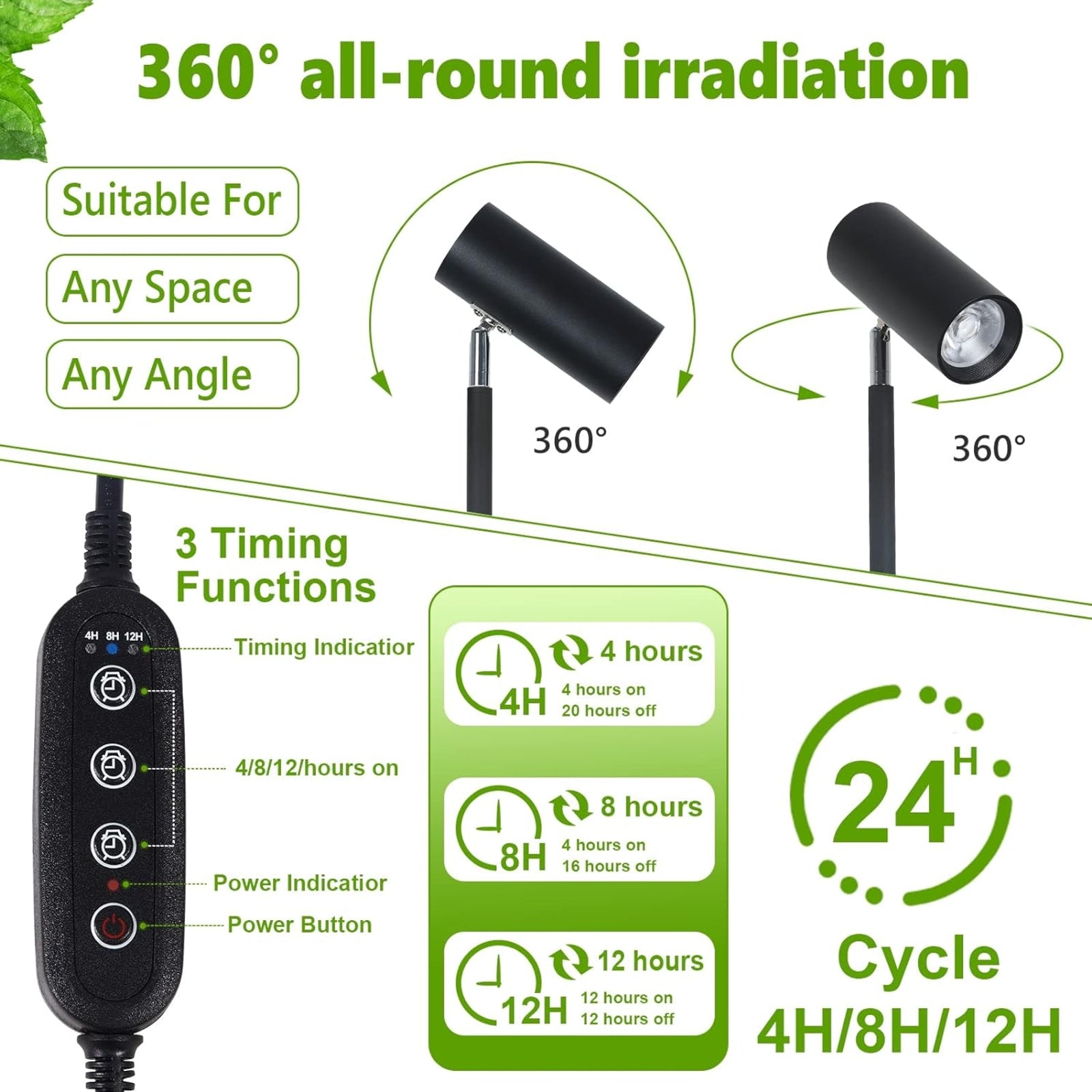 Grow Lights Stand For Indoor Plants Full Spectrum Tall Plant Light For Indoor Growing With 20W COB P